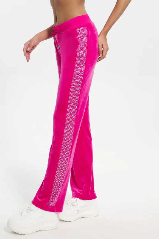 Ombre Bling Velour Track Pants Stylish Women's Neon