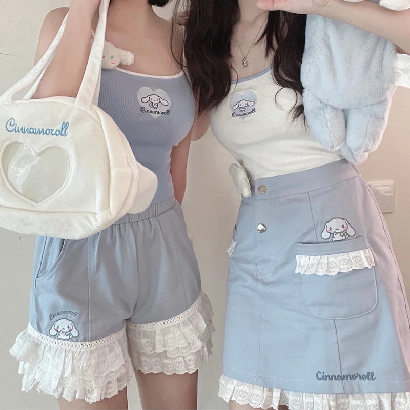Lolita Blue Denim Shorts  PL52224 Geometric