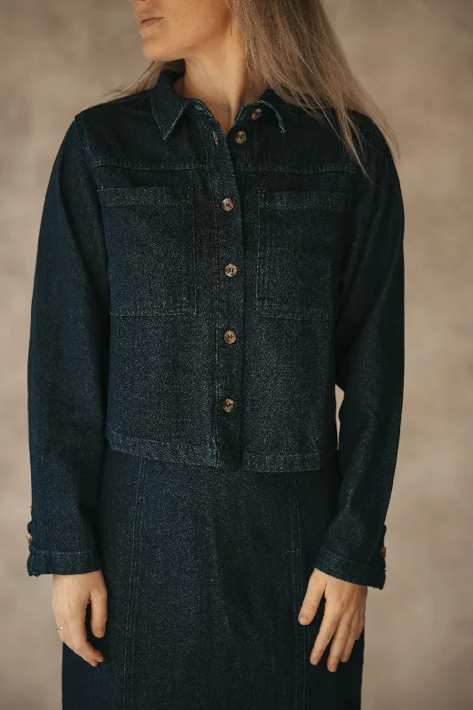MSCHoliva elena shirt dark blue wash Classic Women's Tweed