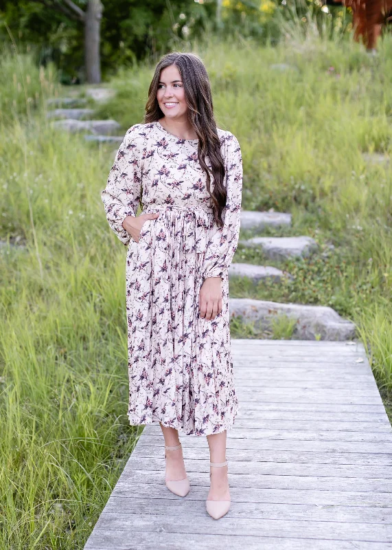 Louise Long Sleeve Pleated Midi Dress - FINAL SALE Traditional Women's Wool