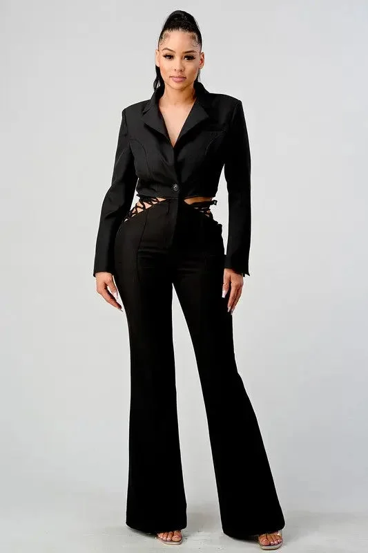 Athina Business Casual Blazer And Pants Set Monochromatic All - in - one