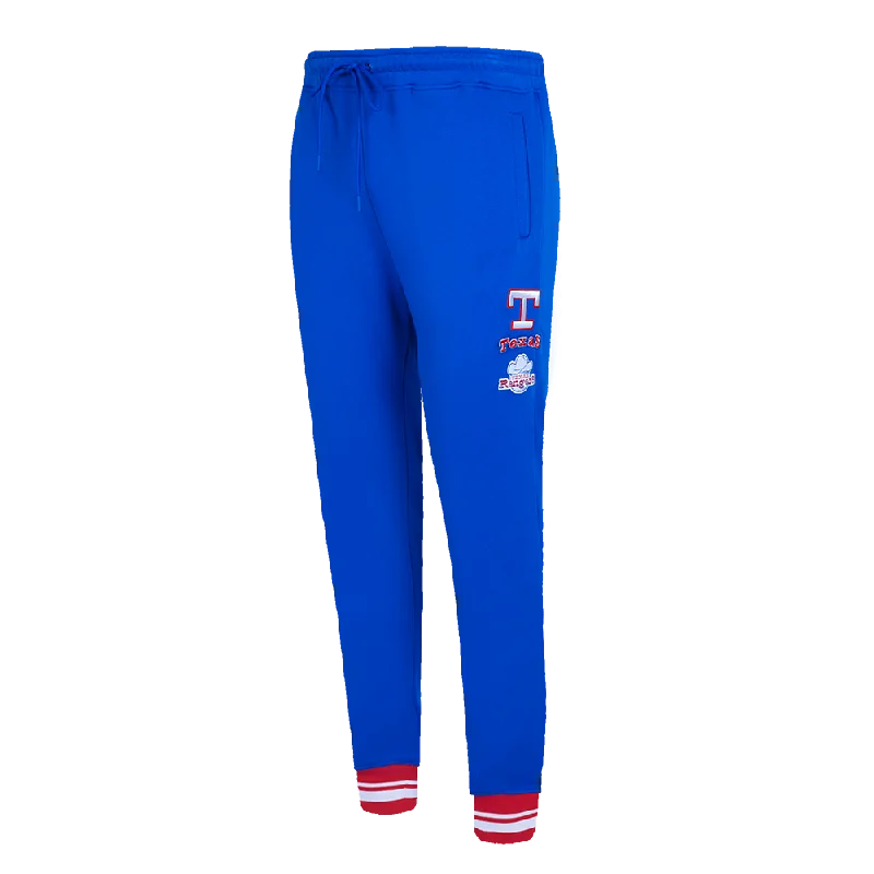 MLB TEXAS RANGERS RETRO CLASSIC WOMEN'S RIB SWEATPANT (ROYAL BLUE/RED) Dapper Women's Bow - adorned