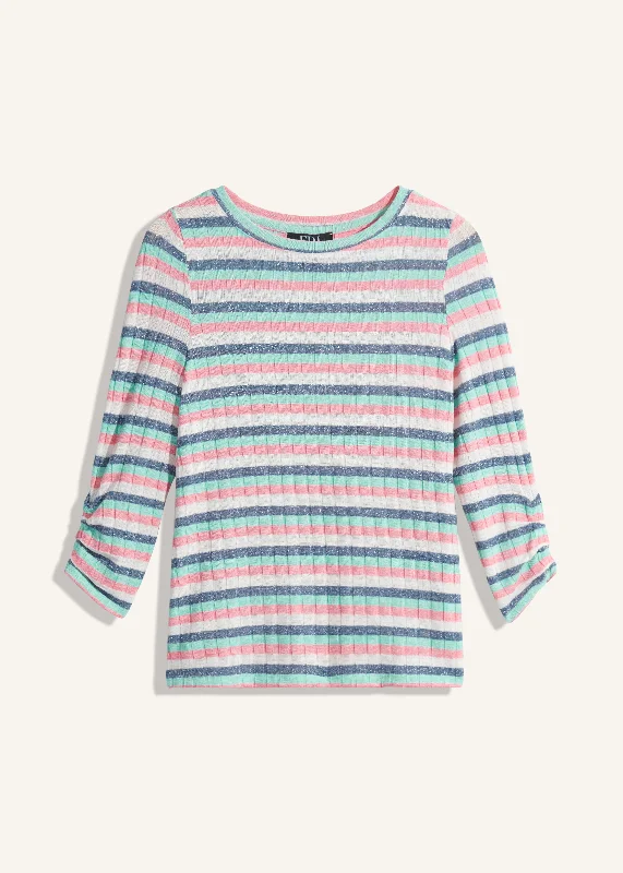Sparkle Ribbed Top, Sparkle Stripe Unique Women's Upcycled