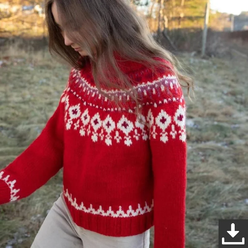 Weihnachtlicher Damen Pullover Strickanleitung - Sandnes Garn (PDF) Australian Beach