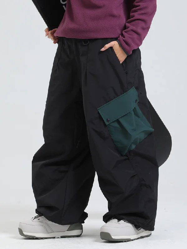 Women's Gsou Snow Mountain Chill Swag Cargo Pockets Snowboard Pants Luxurious Women's High -  end