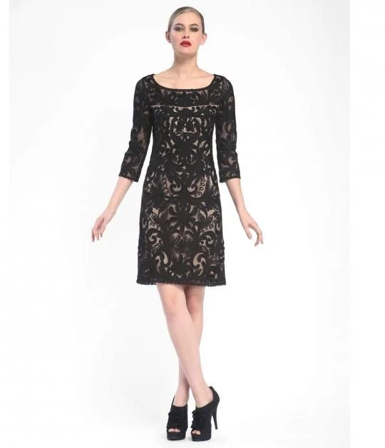 Sue Wong - Embroidered Bateau Neck Column Dress N5344 Australian Beach
