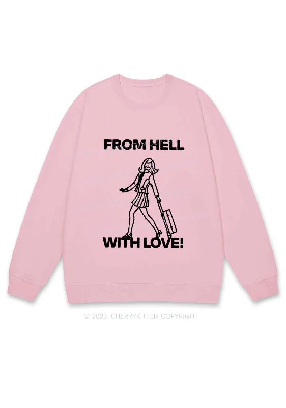Travel From Hell With Love Y2K Sweatshirt Cherrykitten Contemporary 