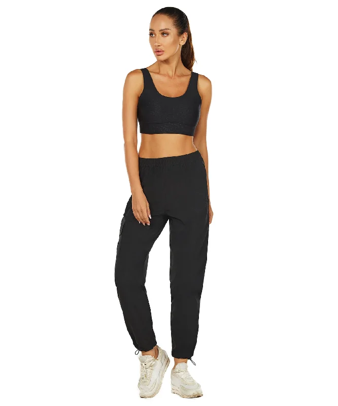 HUGE SPORTS High Waisted Hiking Pants for Women - Black Athletic Women's 