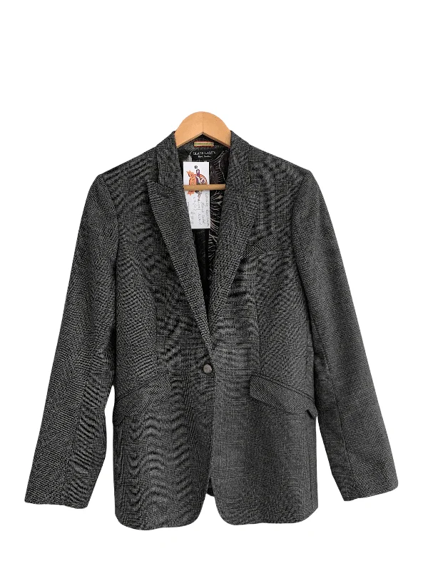 Paul Smith Black Label 100% Wool Jacket Grey IT 44 UK SIZE 12 Dapper Women's Bow - adorned