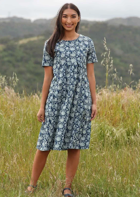 Frankie Dress Indigo Classic Women's Pin - striped