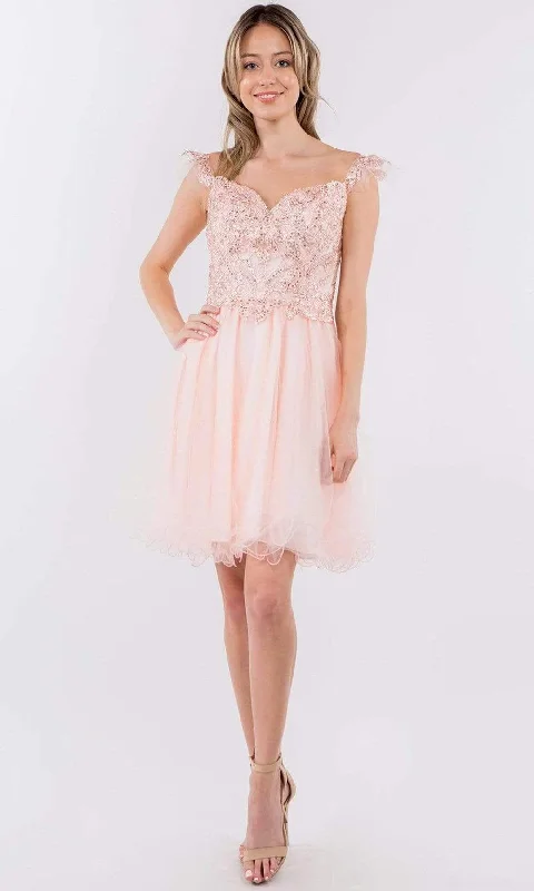 Elizabeth K - GS1966 Flutter Strap Embroidered A-Line Dress Artistic Women's Avant - 