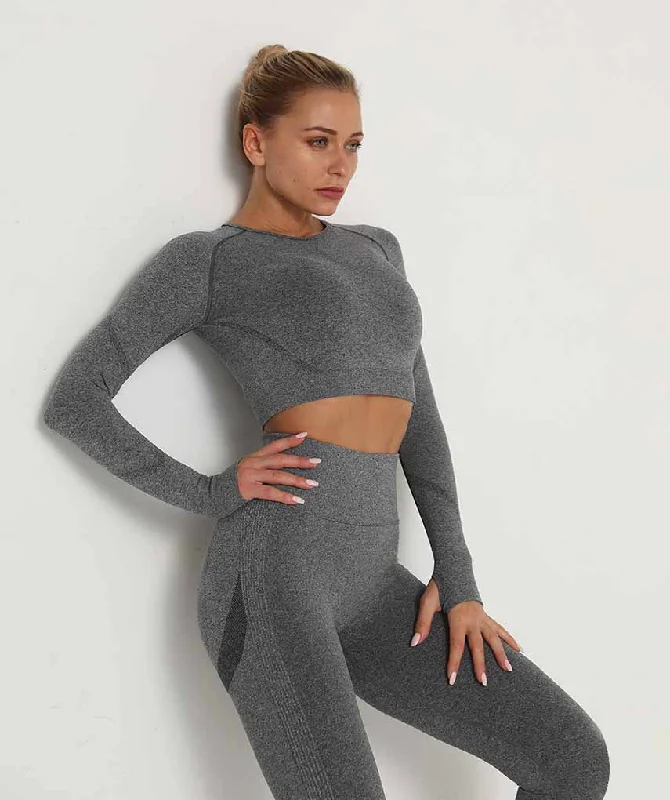 Motion Long Sleeve Crop Top Luxurious Women's High -  end