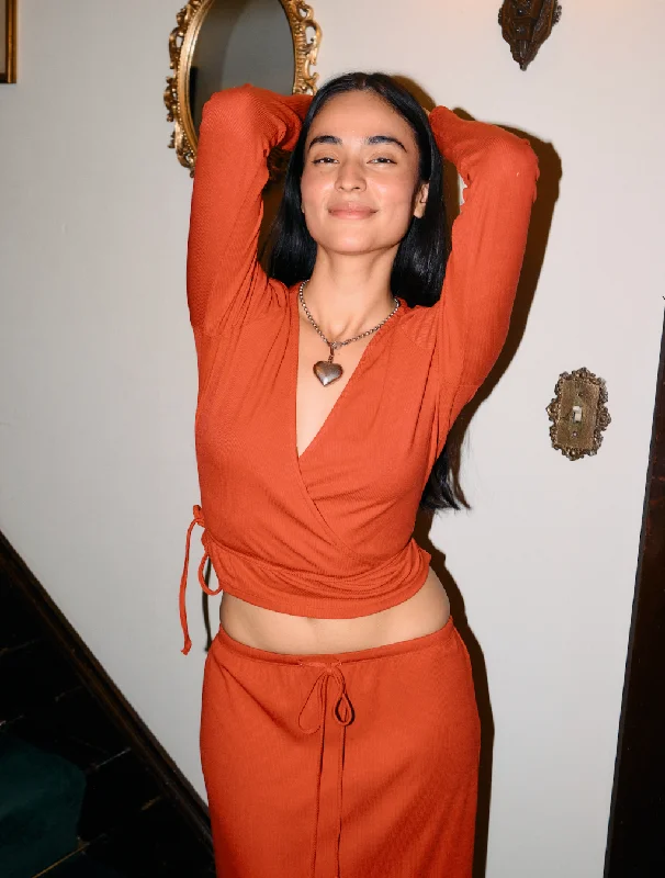 Lucille Wrap Top - Cherry Feminine Women's Style 