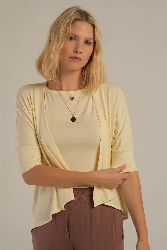 Bamboo Drape Cardi - Vanilla Dynamic Women's High - energy