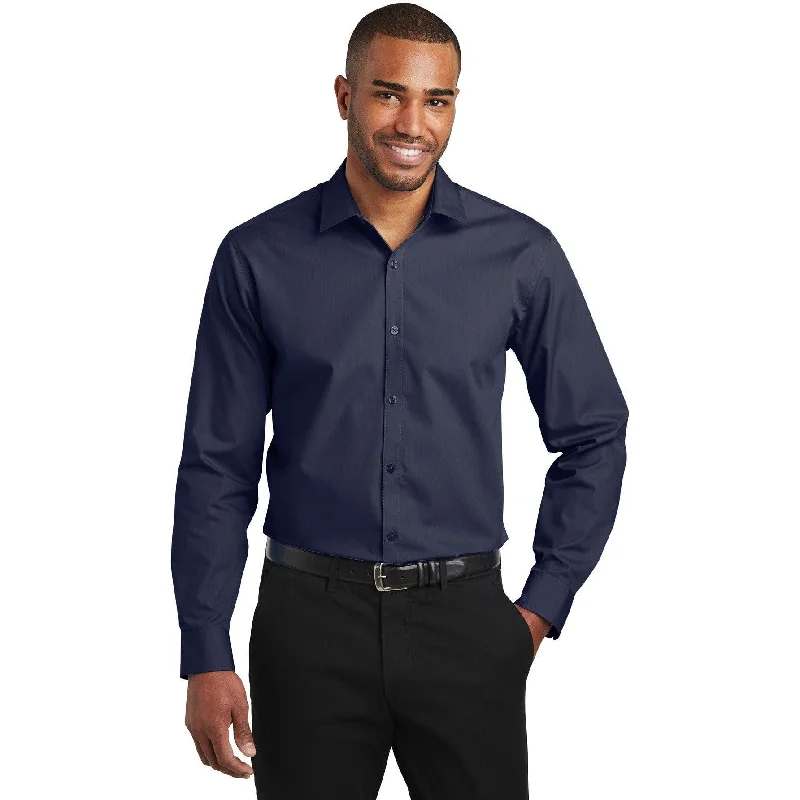 CLOSEOUT - Port Authority Slim Fit Carefree Poplin Shirt Cashmere