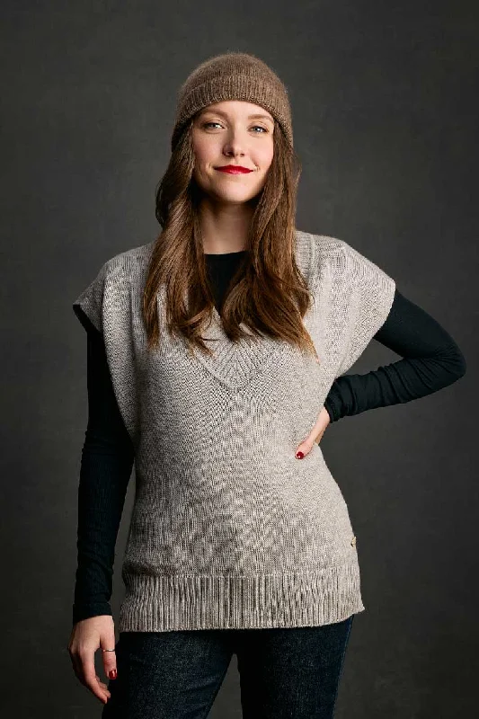 Grace Woman Vest, Merino, Qiviut & Silk Stylish Women's Neon