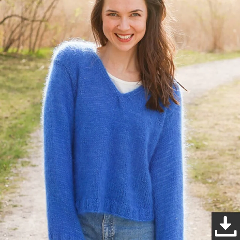 Pullover Cornflowers Blues Strickset -  Drops (PDF) Bold Women's Animal Print