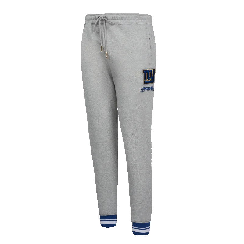 NFL NEW YORK GIANTS PRO PREP W RIB FLC WOMEN'S SWEATPANT (HEATHER GREY/DODGER BLUE) Casual Women's Loose - fitting
