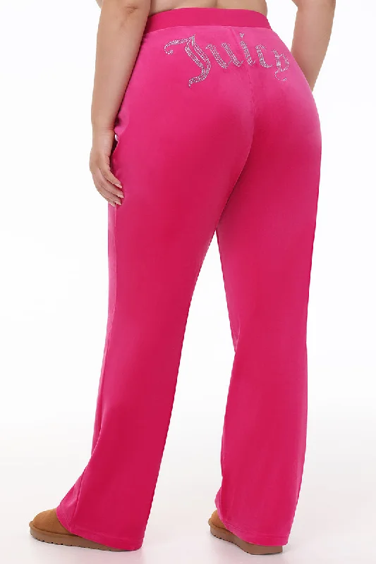 Plus-Size OG Big Bling Velour Track Pants Bold Women's Animal Print