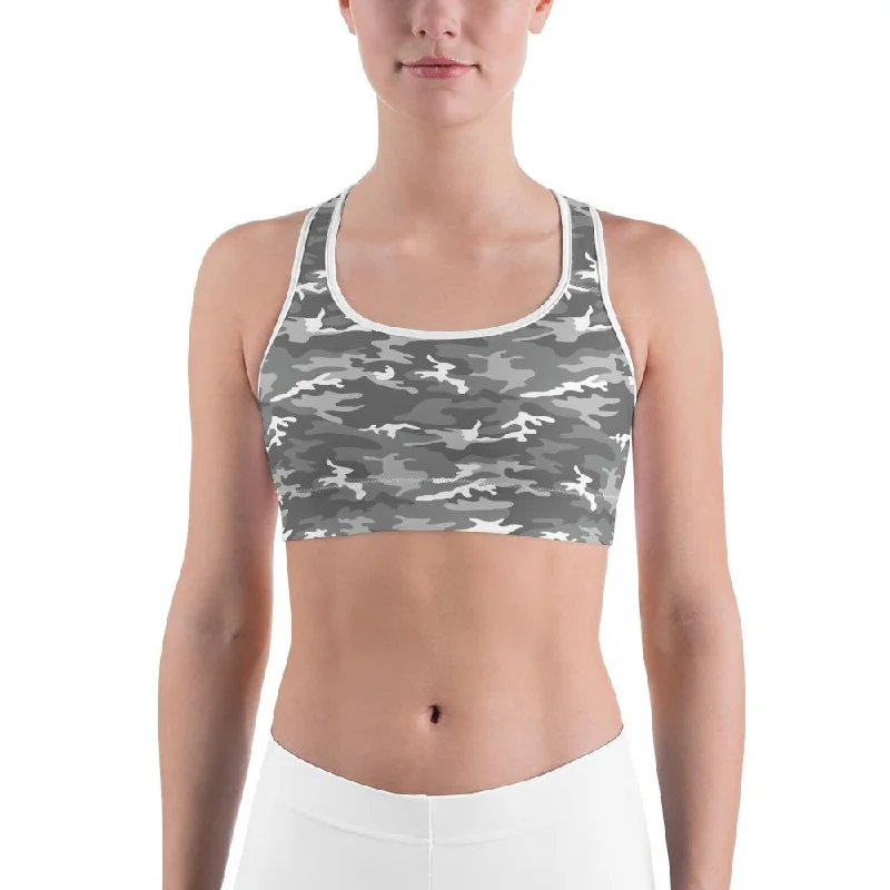 Light Grey Camo Sports Bra Refined Women's 