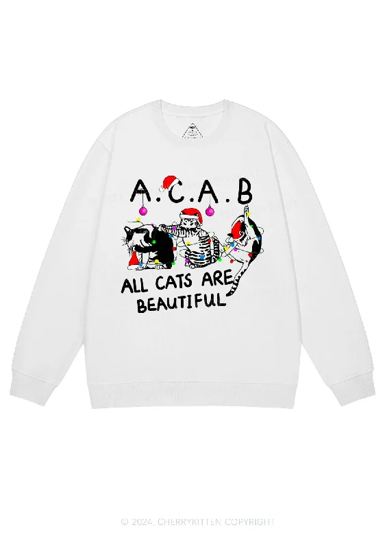 Christmas ACAB Cats Y2K Sweatshirt Cherrykitten Confident Women's High - fashion