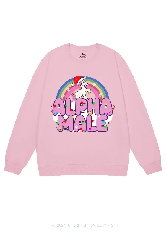 Christmas Alpha Male Y2K Sweatshirt Cherrykitten Relaxed Women's Beachy