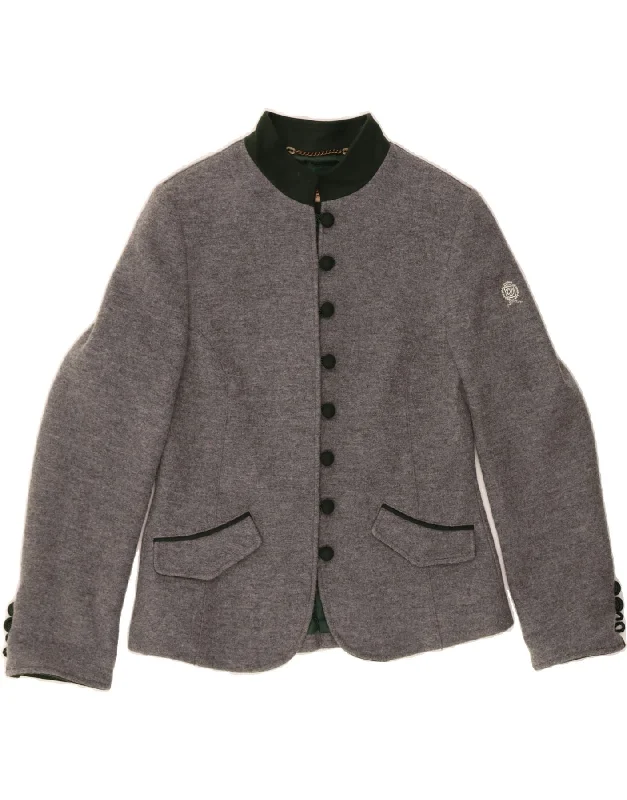 DOLOMITEN Womens Blazer Jacket IT 44 Medium Grey Virgin Wool Refined Women's Classic 