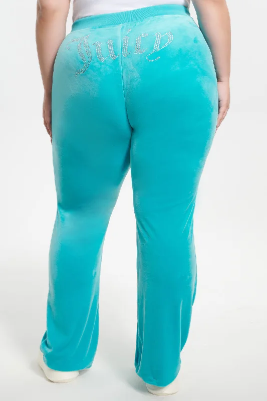 Plus-Size OG Big Bling Velour Track Pants Sporty Women's Tennis