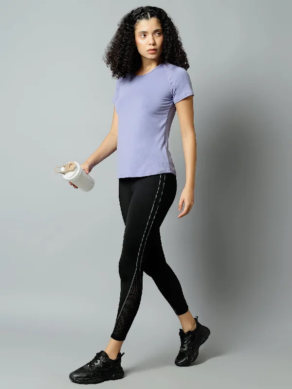 Fitkin Women's Purple Ecofriendly Tencel Active Tshirt Dynamic Women's High - energy