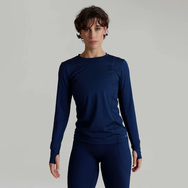CLQ Zone Long Sleeve Top - French Navy Women