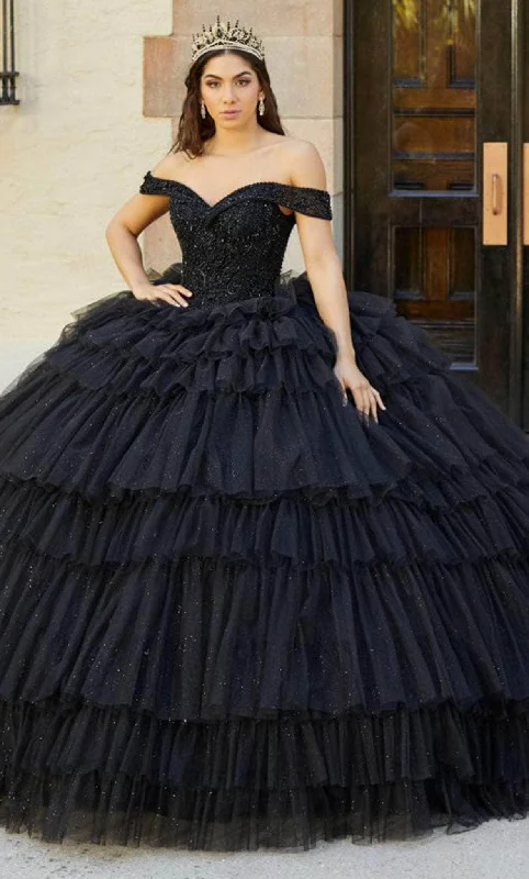 Quinceanera Collection 26068 - Off Shoulder Tiered Ball Gown Relaxed Women's Beachy