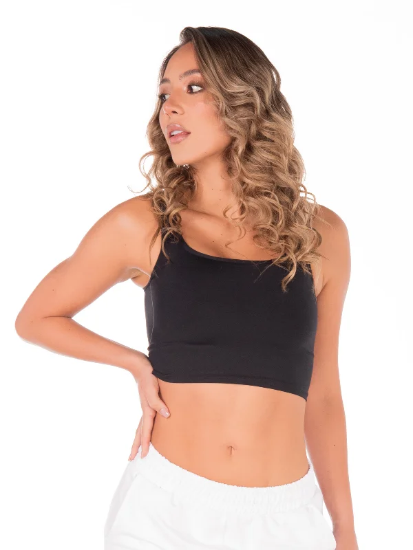 Basic Crop Top Lazio - Black Preppy Women's College
