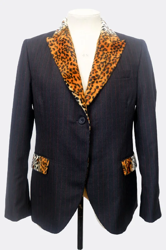 THREE PENNY - RED STRIPE AND LEOPARD (made to order) Polished Women's Silk