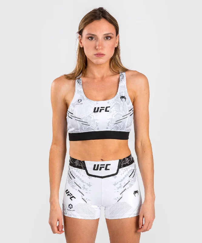 UFC Adrenaline by Venum Authentic Fight Night  Women’s Sports Bra - White Sporty Women's Athleisure 