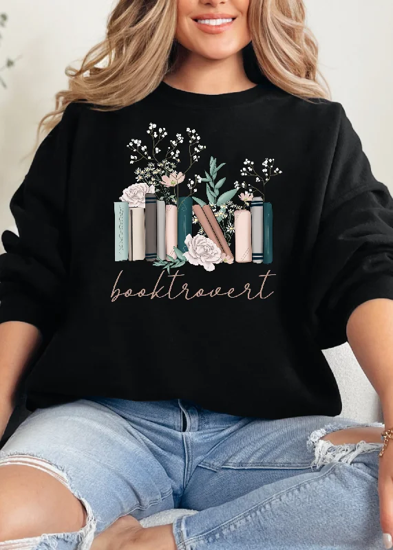 Booktrovert Floral Graphic Tee or Pullover - Made to Order Youthful Women's Pop