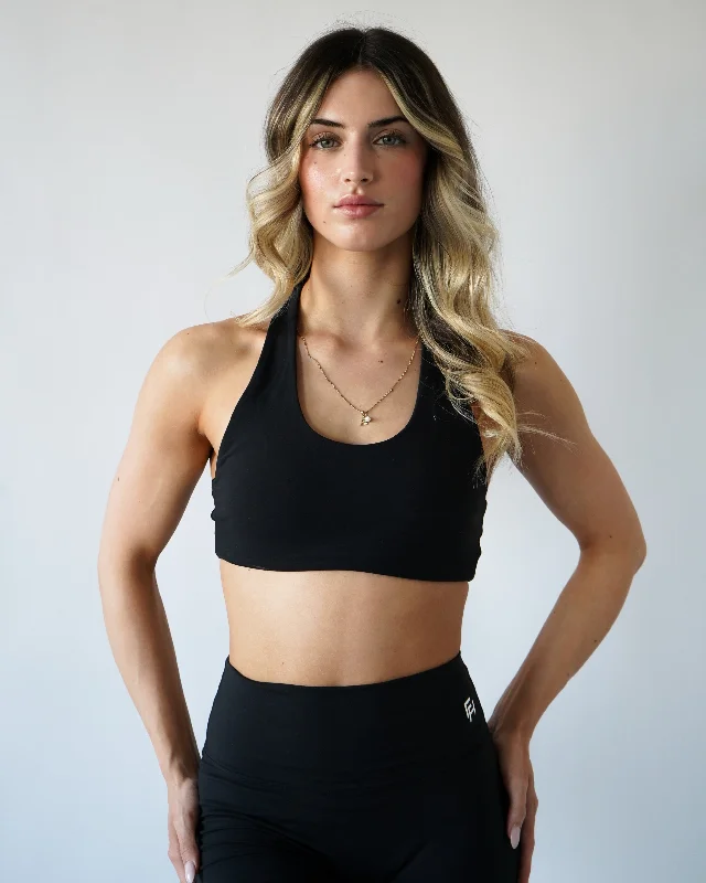 Performance Halter Top - Black Dapper Women's Bow - adorned
