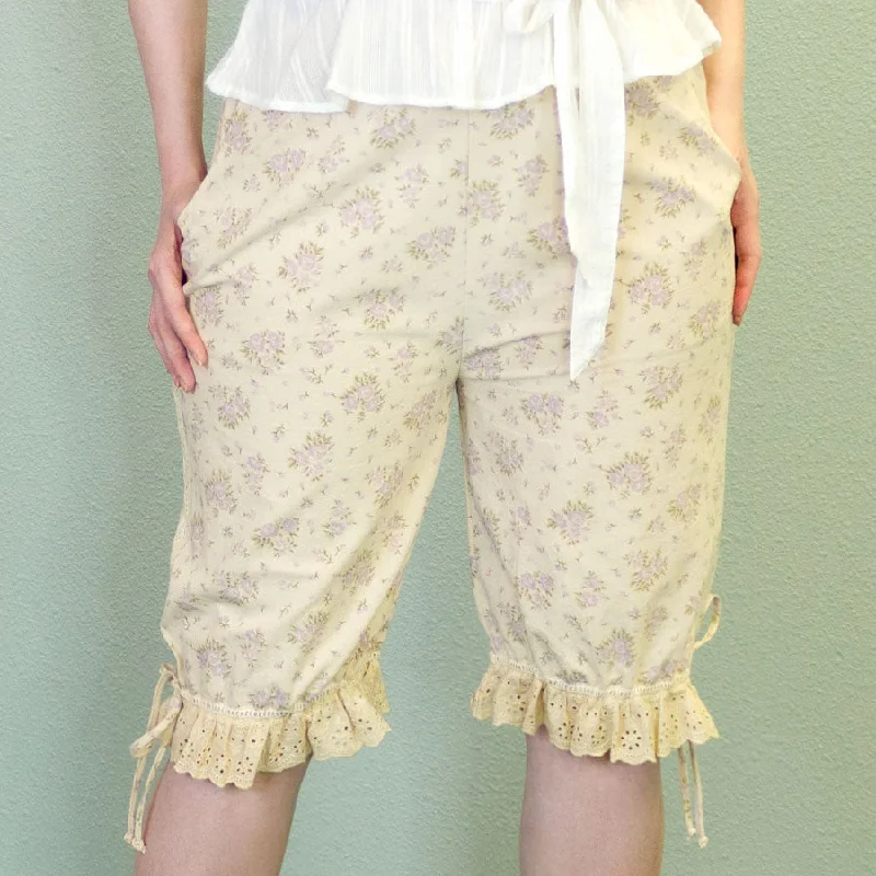 Purple Flower Bloomers Sleek Women's Metallic