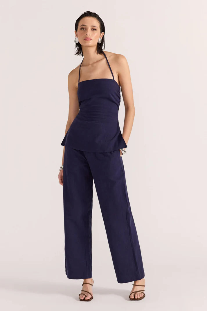 MIRA WIDE LEG PANTS NAVY Bold Women's Statement