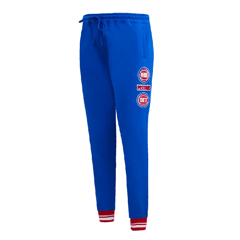 NBA DETROIT PISTONS RETRO CLASSIC WOMEN'S RIB SWEATPANT (ROYAL BLUE/RED) Bold Women's Animal Print