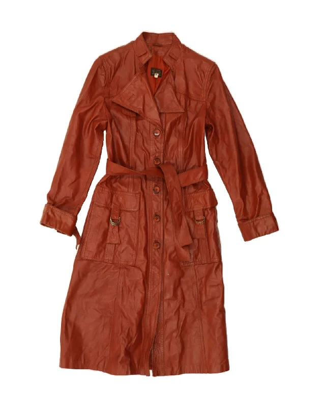 VINTAGE Womens Leather Coat UK 12 Medium Red Leather Casual Women's Japanese 