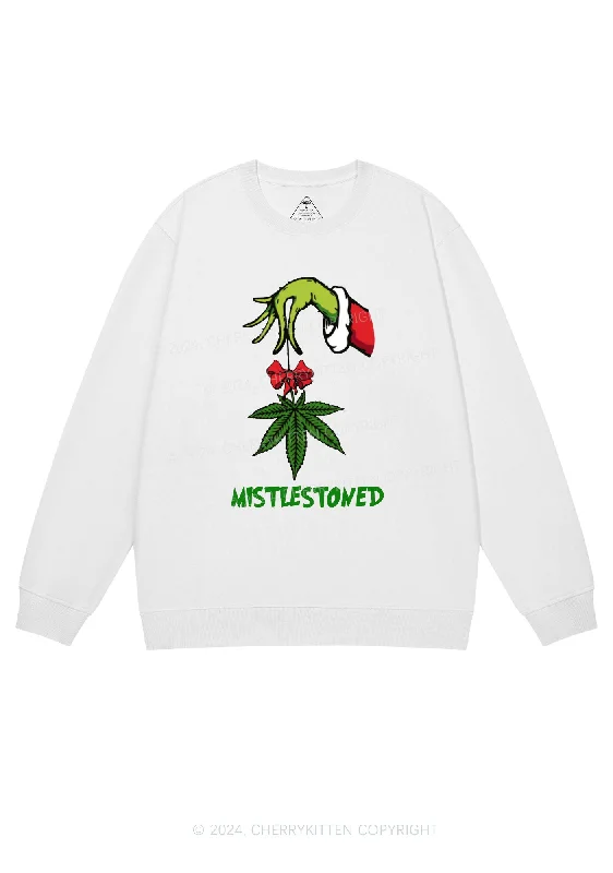 Christmas Mistlestoned Y2K Sweatshirt Cherrykitten Geometric