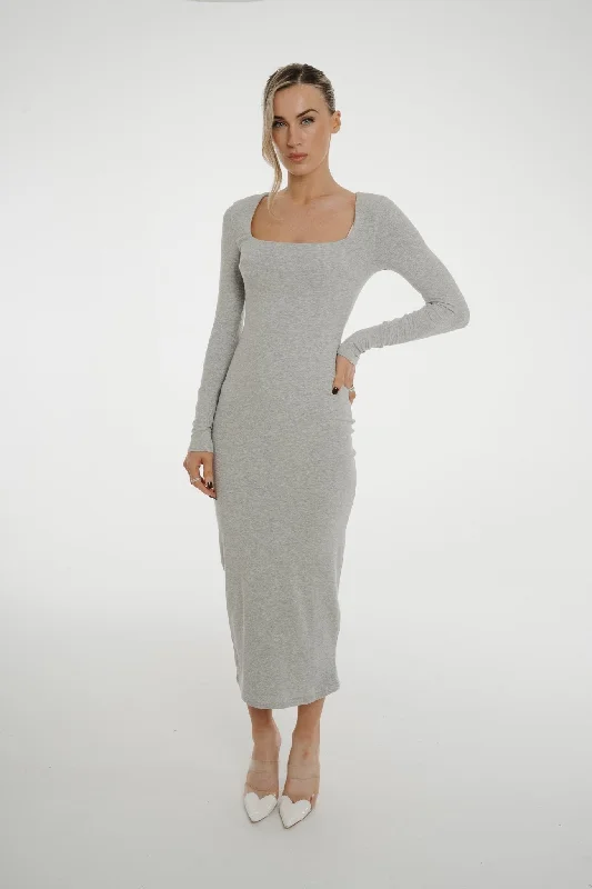 Kate Midi Dress In Grey Unique Women's Upcycled