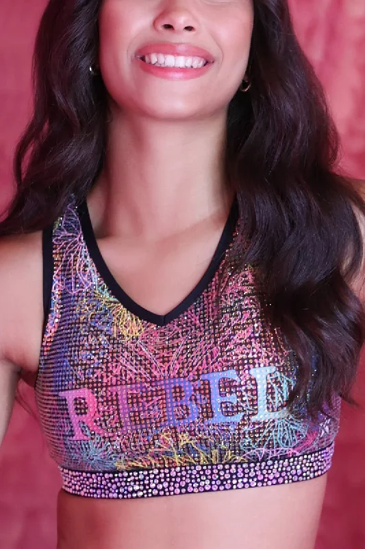 Ray Sports Bra in Mesh Crystal Couture Butterfly Bloom - SPECIAL ORDER Street