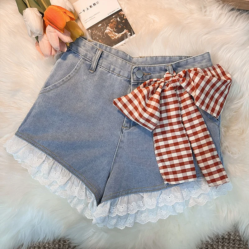 Cute bow jeans PL51344 Sustainable Organic