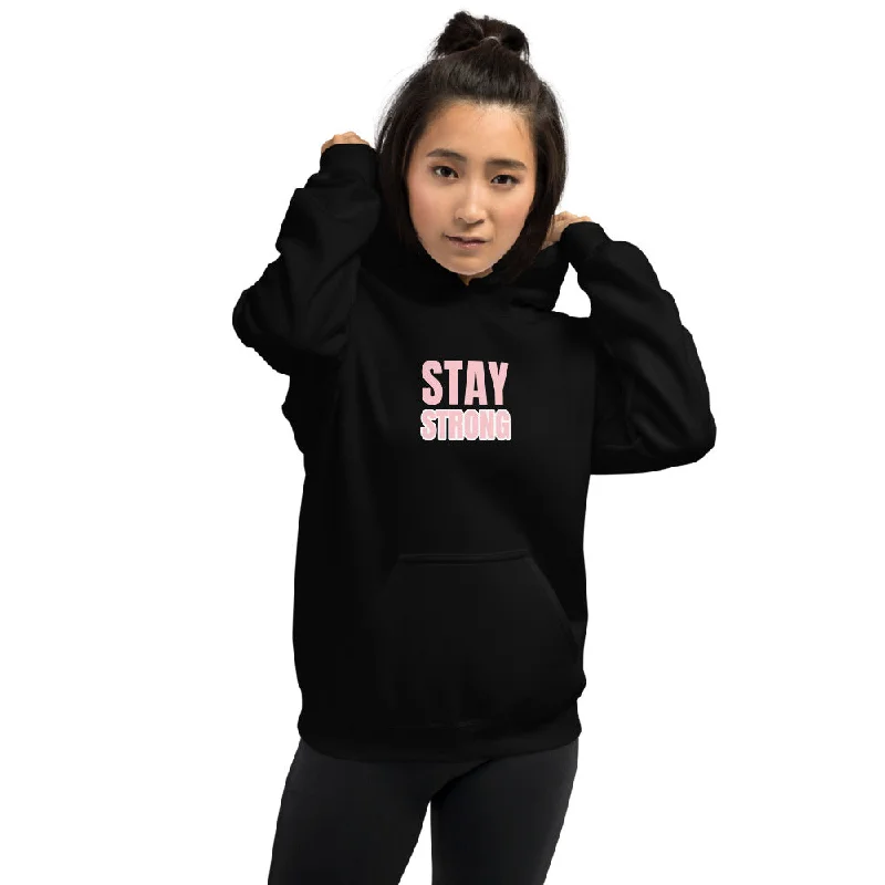 Stay Strong Hoodie in Black Confident Women's High - fashion