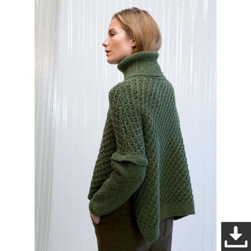 Rollkragenpullover für Damen Strickanleitung - Lang Yarns (PDF) Refined Women's Classic 
