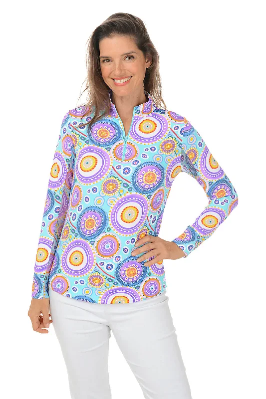 Seafoam Leona Mandala UPF50+ Sun Shirt Cool Women's Distressed