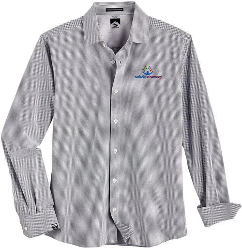 Storm Creek Influencer Windowpane 4-Way Stretch Eco-Woven Shirt Artistic Women's Hand - painted