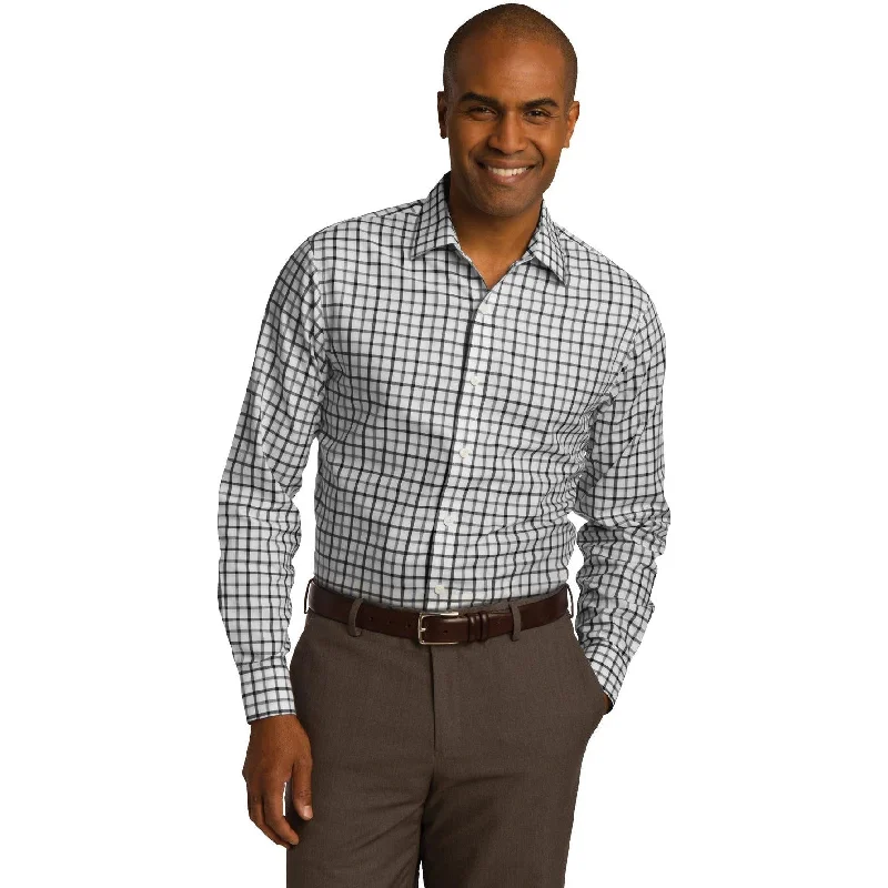 CLOSEOUT - Red House Tricolor Check Slim Fit Non-Iron Shirt Feminine Women's Style 