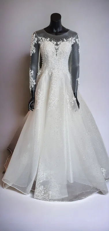 Sparkling Long Sleeve Princess Gown Polished Women's Silk